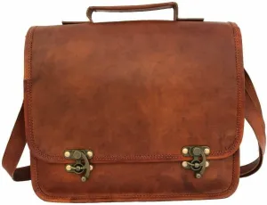 11 Inch Handcrafted Genuine Leather Satchel Crossbody Bag Men Women Purse Wallet Handbag Messenger Sling Bags, 9 Inch Mini