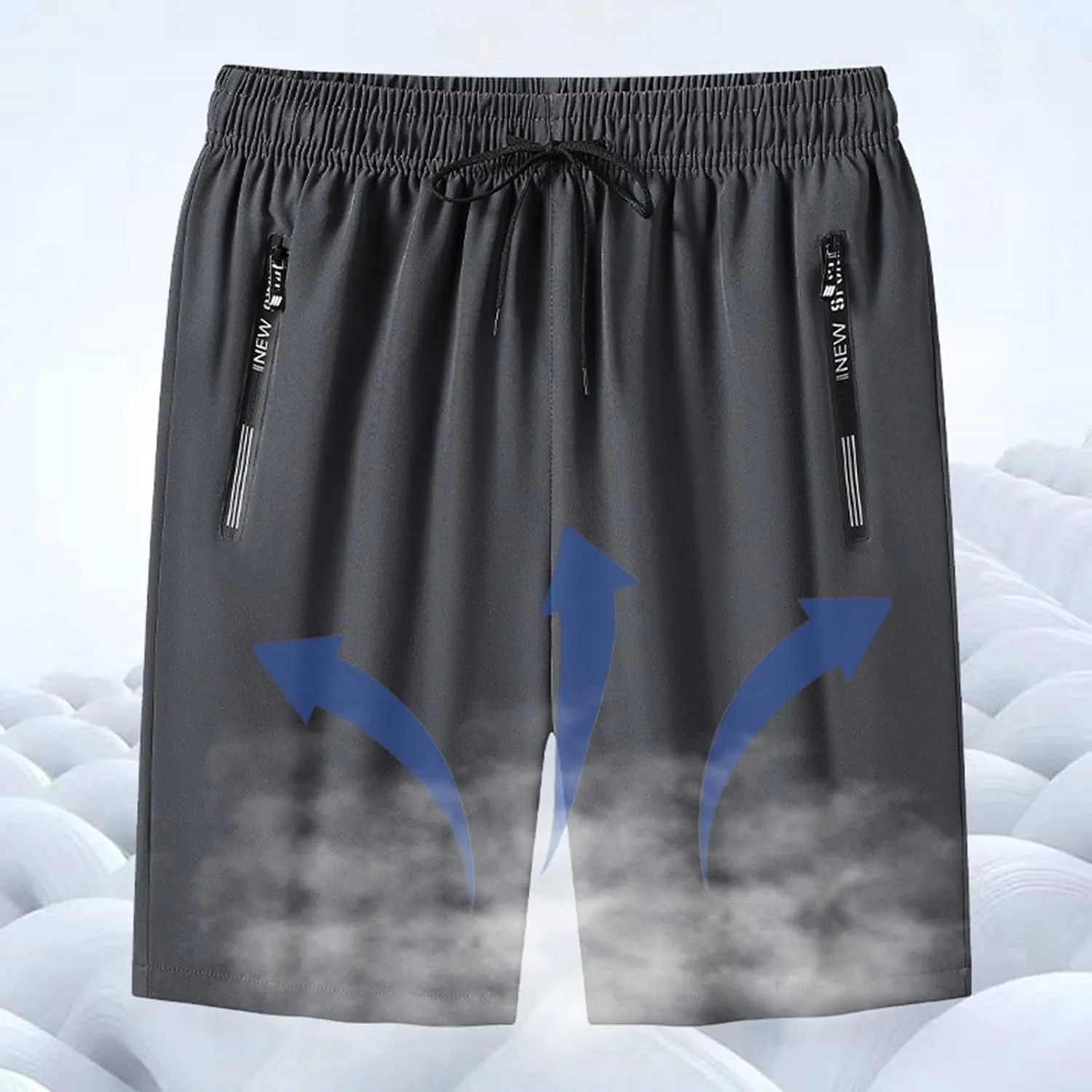 Active Shorts for Men, Ice Silk Quick Dry Slim Fit Stretch Short Pants, Breathable Flexible Sporty Joggers Big and Tall