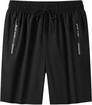Active Shorts for Men, Ice Silk Quick Dry Slim Fit Stretch Short Pants, Breathable Flexible Sporty Joggers Big and Tall