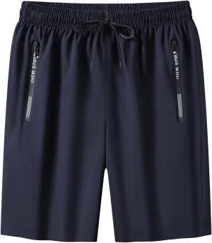 Active Shorts for Men, Ice Silk Quick Dry Slim Fit Stretch Short Pants, Breathable Flexible Sporty Joggers Big and Tall