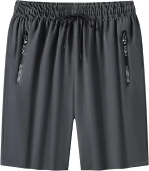 Active Shorts for Men, Ice Silk Quick Dry Slim Fit Stretch Short Pants, Breathable Flexible Sporty Joggers Big and Tall