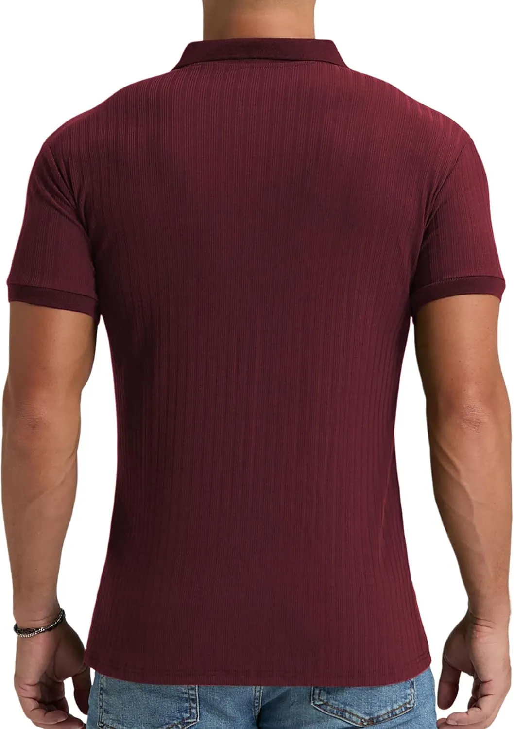 Aimeilgot Mens Polo Shirts Short Sleeve Casual Retro Summer T-Shirts Soft Knitted Classic Polo Tees