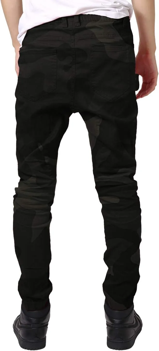 Allsense Men's Slim-Fit Twill Drop-Crotch Jogger Pants