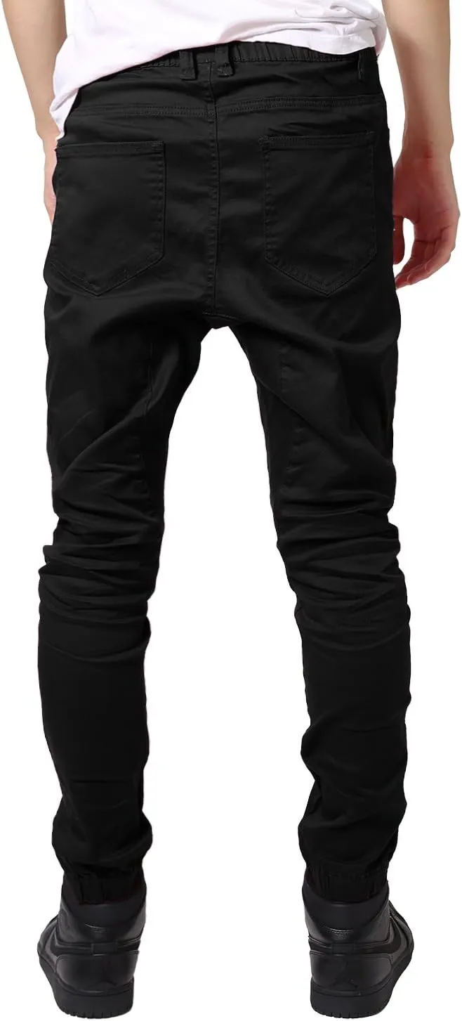 Allsense Men's Slim-Fit Twill Drop-Crotch Jogger Pants