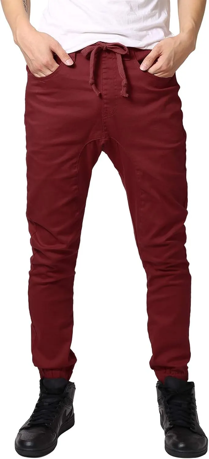 Allsense Men's Slim-Fit Twill Drop-Crotch Jogger Pants