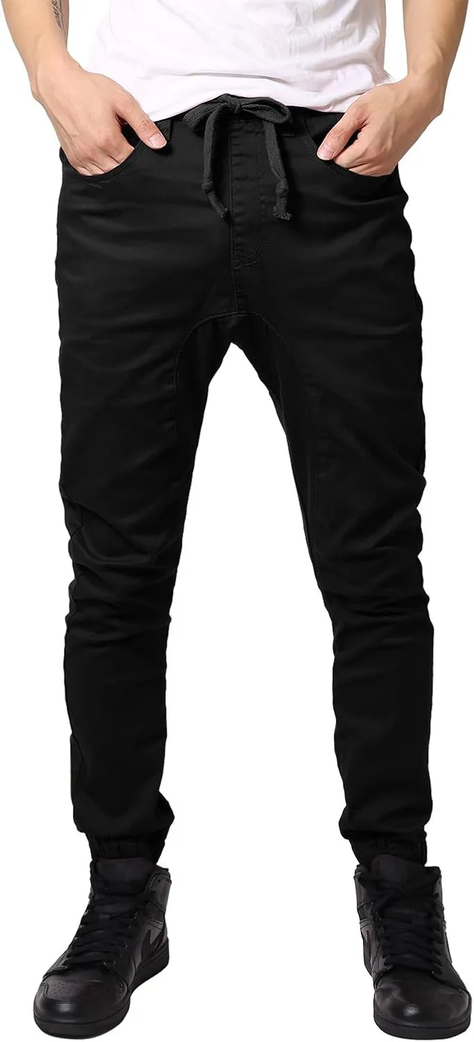 Allsense Men's Slim-Fit Twill Drop-Crotch Jogger Pants