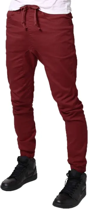 Allsense Men's Slim-Fit Twill Drop-Crotch Jogger Pants