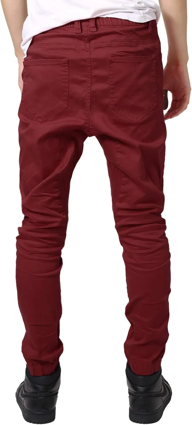 Allsense Men's Slim-Fit Twill Drop-Crotch Jogger Pants