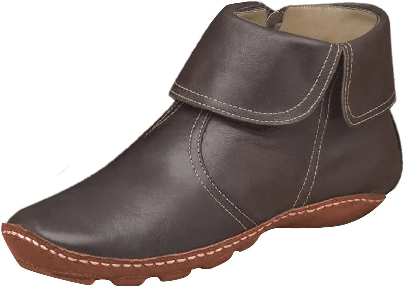 AMDBEL Ankle Rain Boots For Women, Cowboy Boots For Women, Ankle Boots for Women Dressy Winter Casual Leather Lace Up Side Zipper Round Toe Cowboy Booties Fall Flat Short Shoes Boots