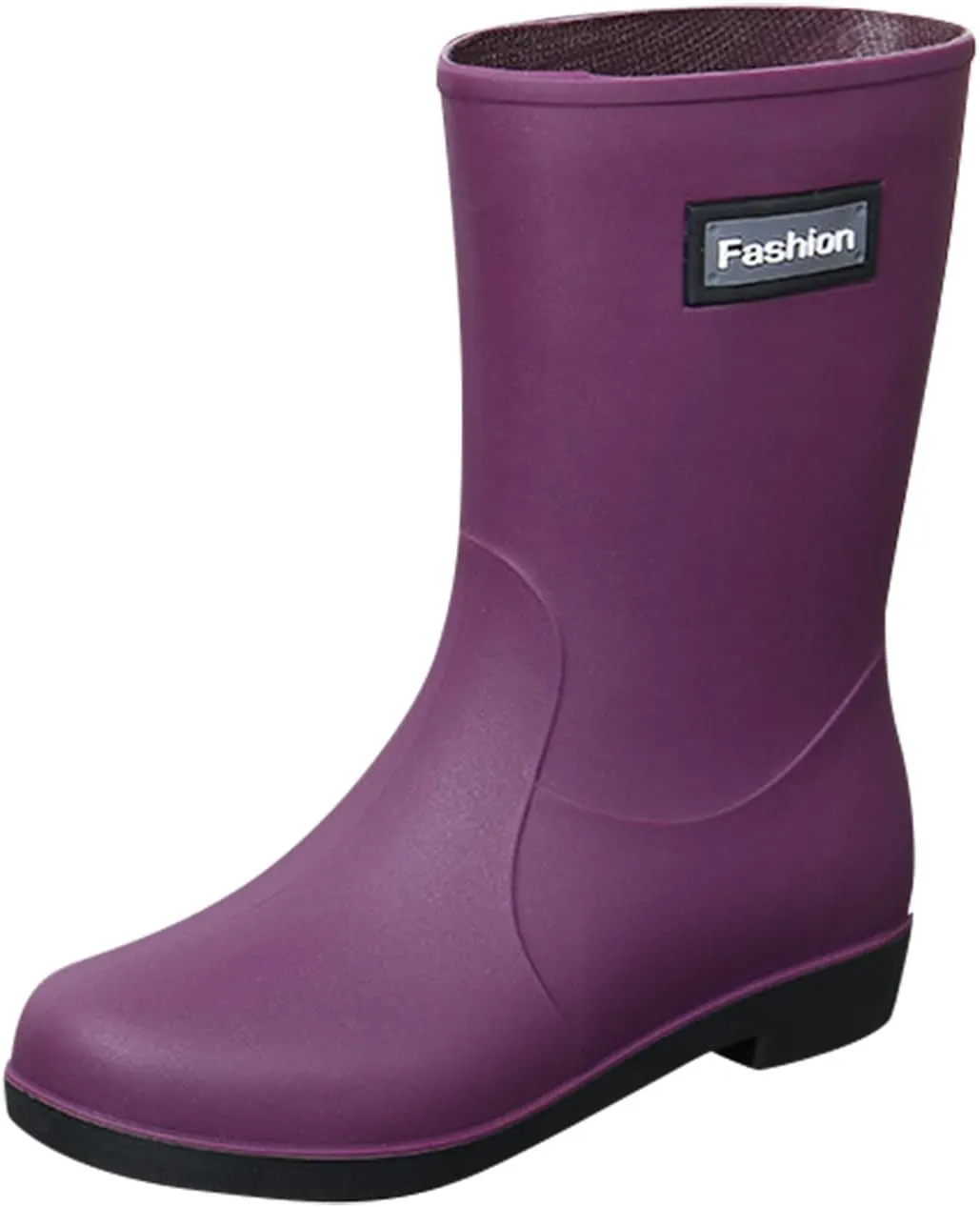 AMDBEL Rain Boots for Women Knee High, Women's Rain Boots Mid-Calf Waterproof, Comfort Rain Boots for Women Anti-slip Soft Outsole, Lightweight Rubber Chelsea Rain Boots for Garden