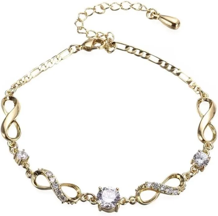 Anklet Women Anklet Sandals Foot Jewelry Leg Chain Anklets Anklet for Women (Metal Color : 8 Gold)