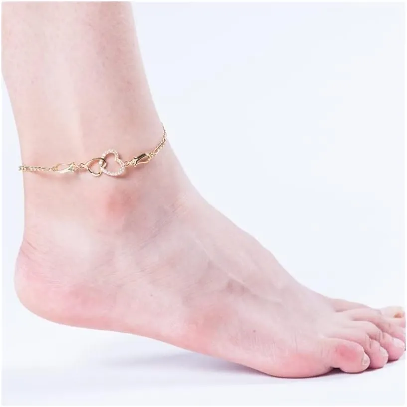 Anklet Women Anklet Sandals Foot Jewelry Leg Chain Anklets Anklet for Women (Metal Color : 8 Gold)