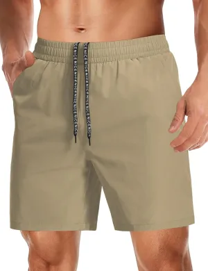Aolesy Mens Athletic Shorts 7 Quick Dry Gym Running Shorts with Zipper Pockets Lightweight Workout Shorts