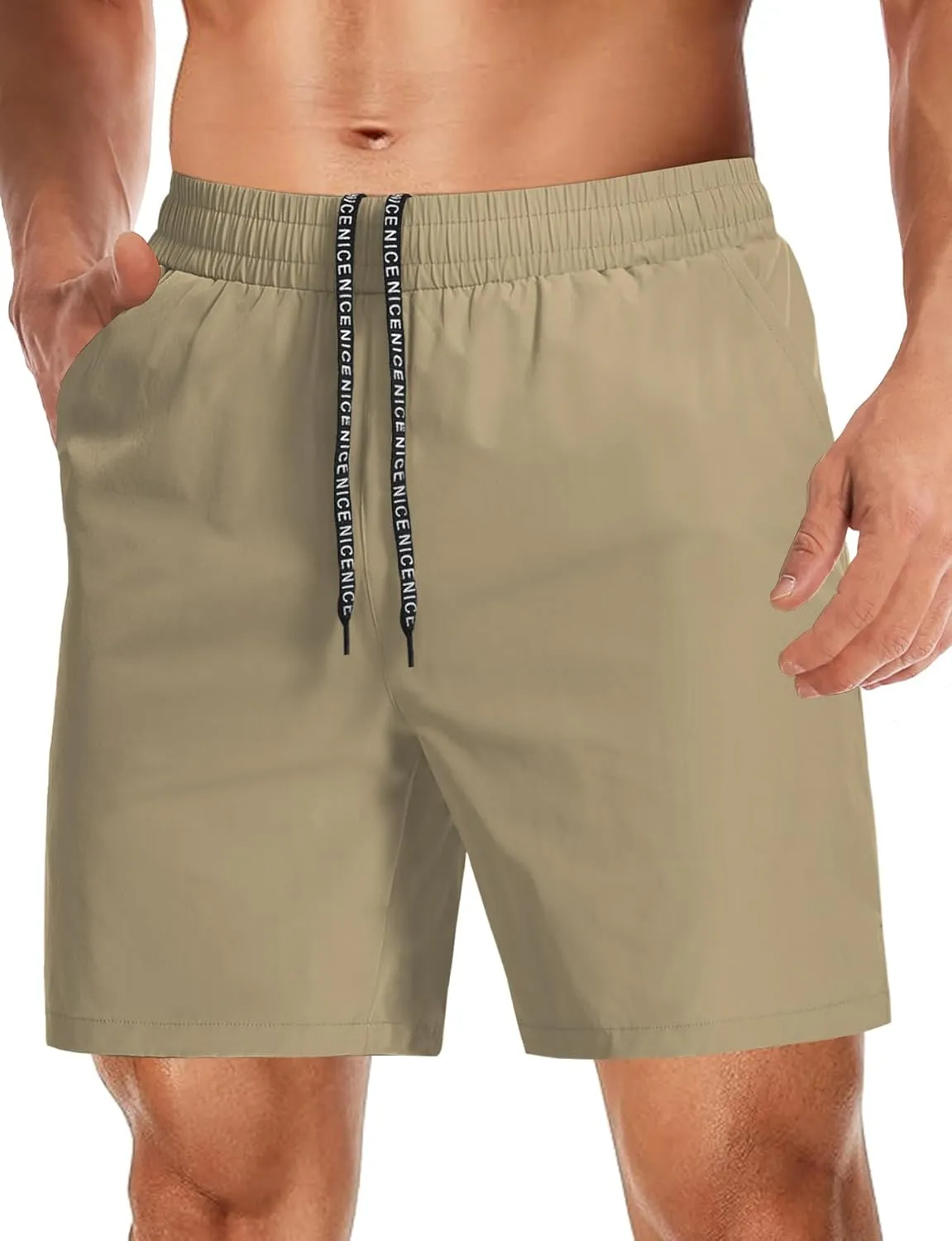 Aolesy Mens Athletic Shorts 7 Quick Dry Gym Running Shorts with Zipper Pockets Lightweight Workout Shorts