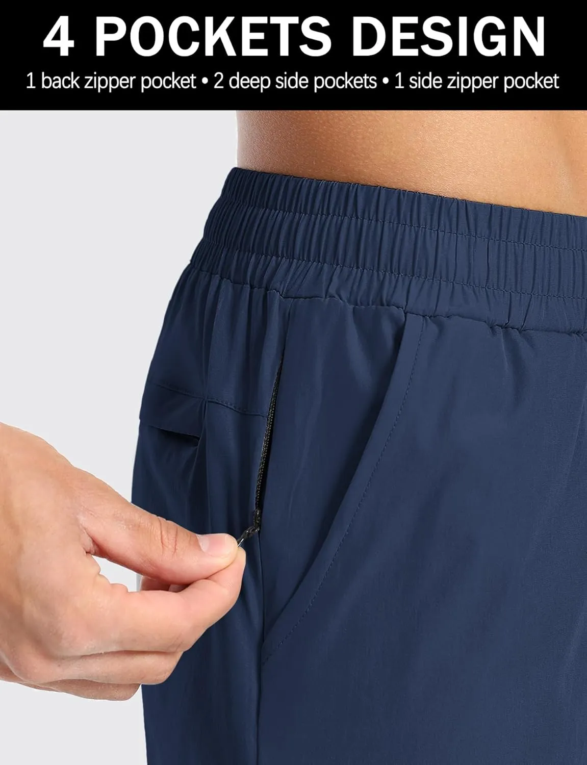 Aolesy Mens Athletic Shorts 7 Quick Dry Gym Running Shorts with Zipper Pockets Lightweight Workout Shorts