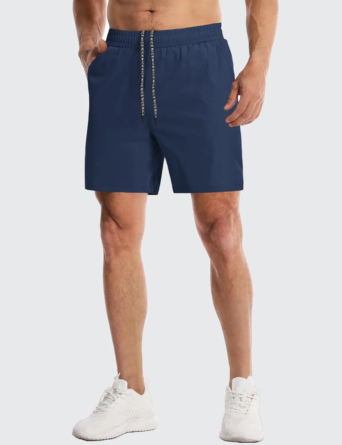 Aolesy Mens Athletic Shorts 7 Quick Dry Gym Running Shorts with Zipper Pockets Lightweight Workout Shorts