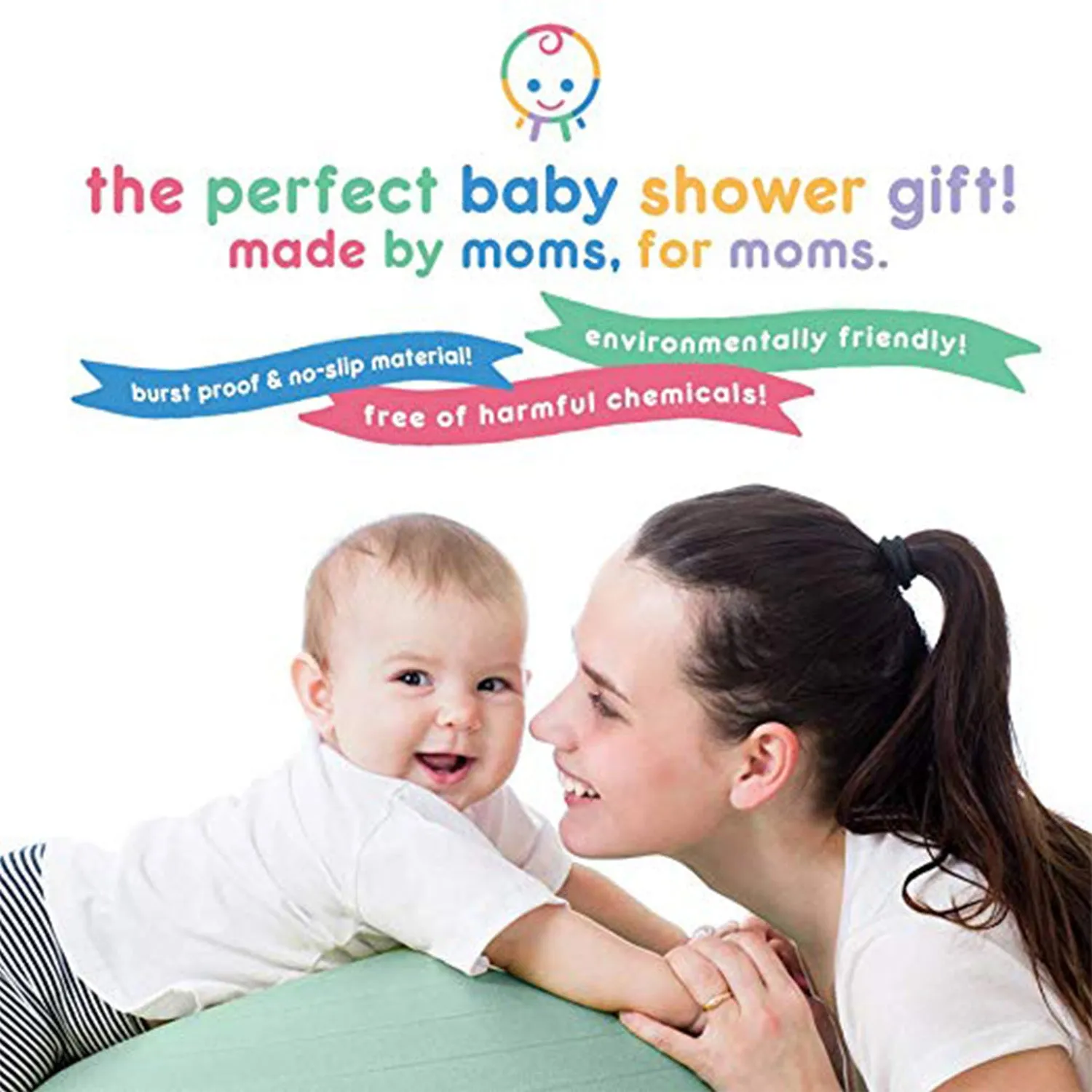 BABY BUMP™ Baby Bump Exercise Birth Ball No-Rolling Stability Baby Blue