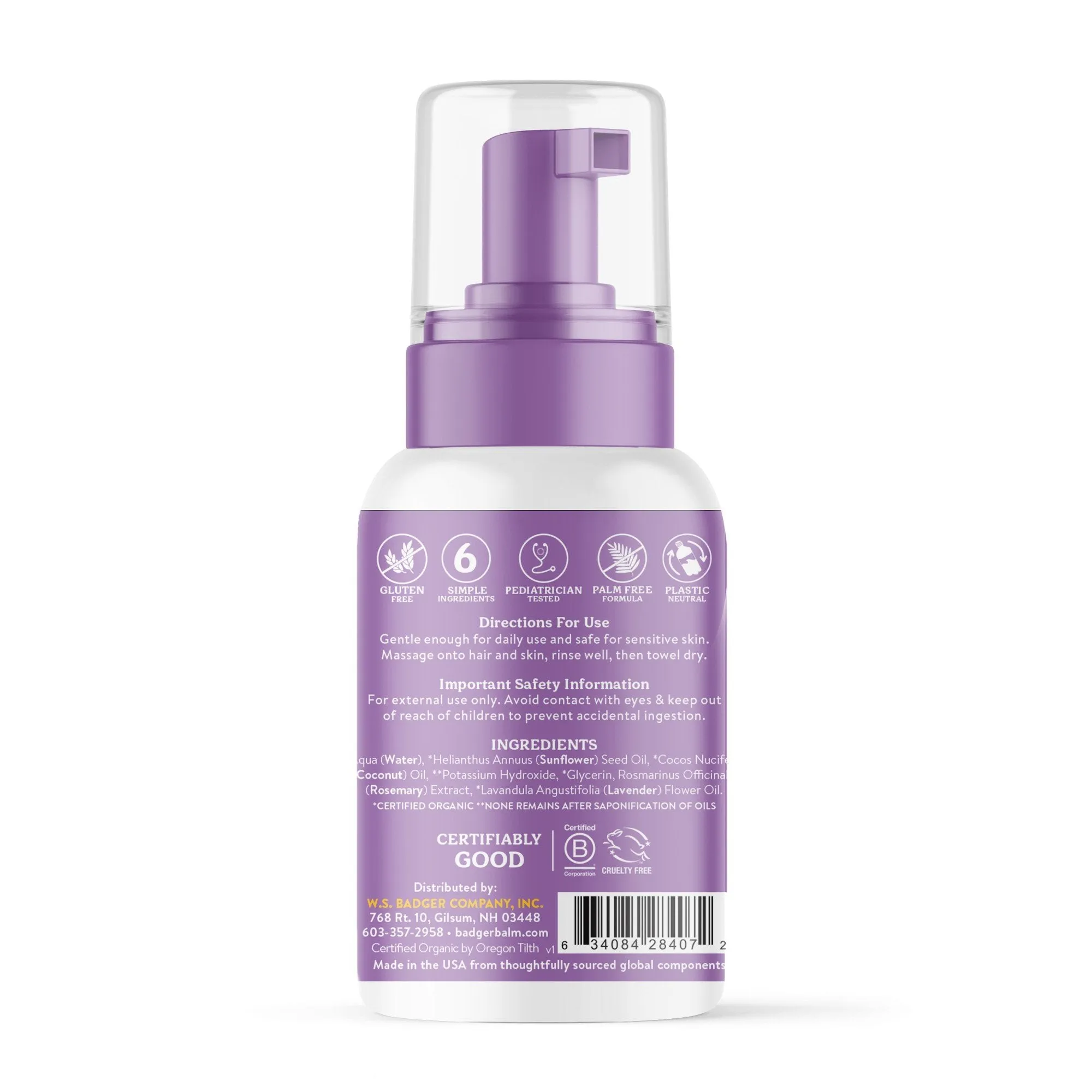 Badger Baby Night Night Foaming Shampoo & Wash 10 fl oz Liquid