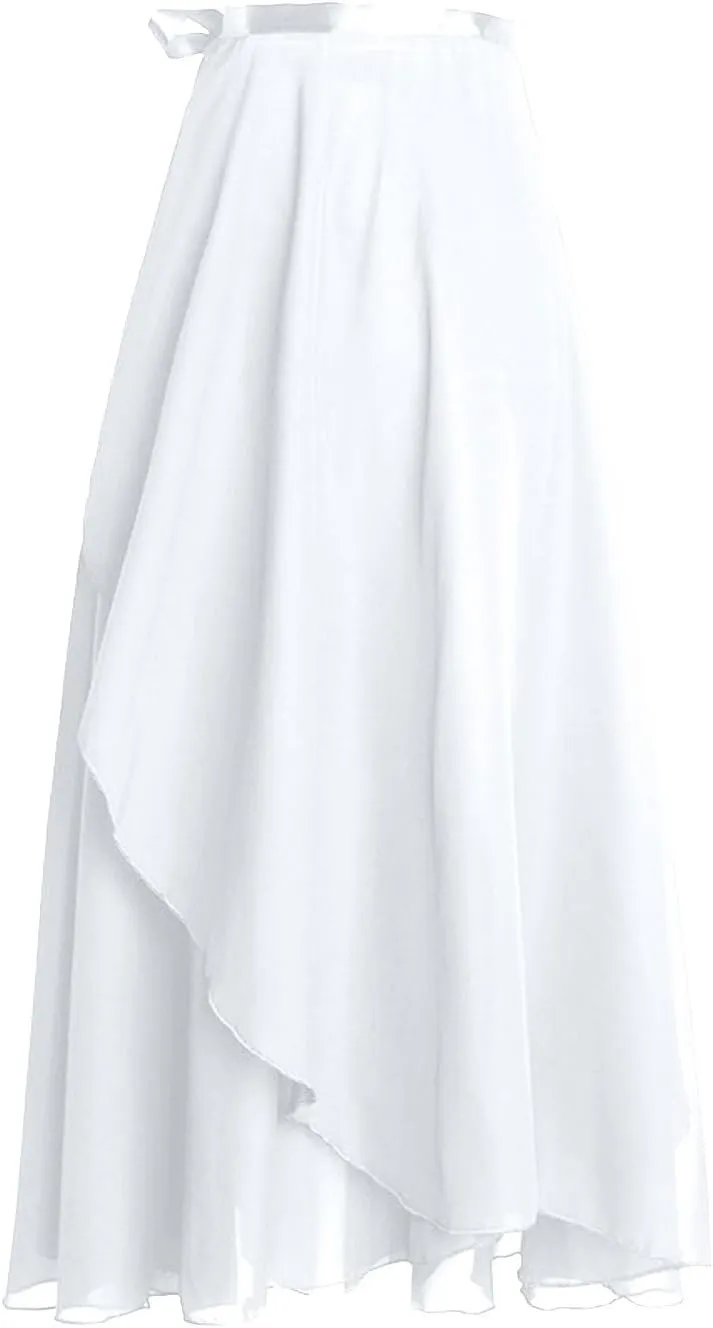Ballet Skirts for Women Trendy Long Wrap Chiffon Party Skirt Casual Sheer Dance Costumes High Waist Beach Skirt