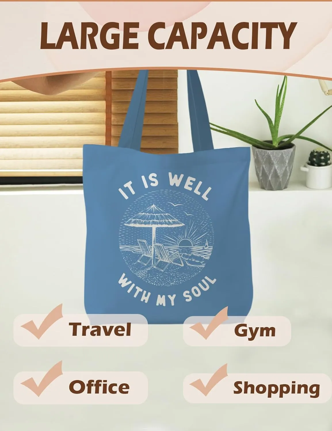 Beach Tote Bag, Species of Sharks Canvas Tote Bags for Women