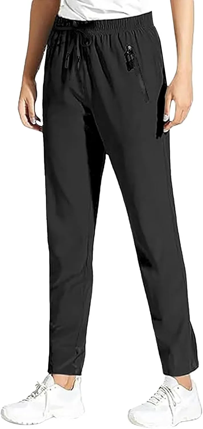 Beeswan Pants for Women Over 50 Ultra Stretch Breathable Casual Comfy Quick Dry Elastic Waist Trousers with Pockets
