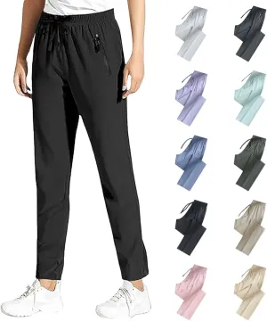 Beeswan Pants for Women Over 50 Ultra Stretch Breathable Casual Comfy Quick Dry Elastic Waist Trousers with Pockets