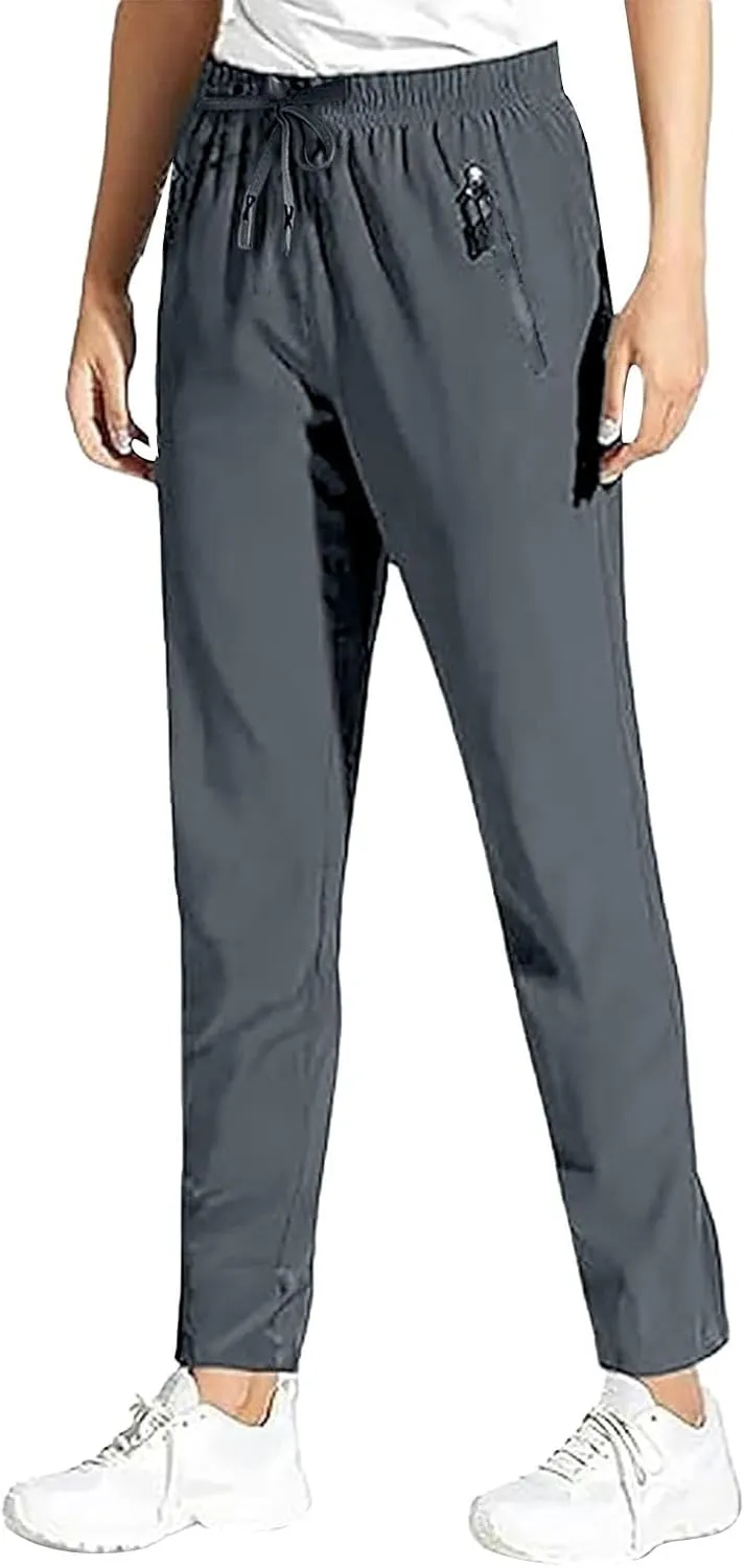 Beeswan Pants for Women Over 50 Ultra Stretch Breathable Casual Comfy Quick Dry Elastic Waist Trousers with Pockets