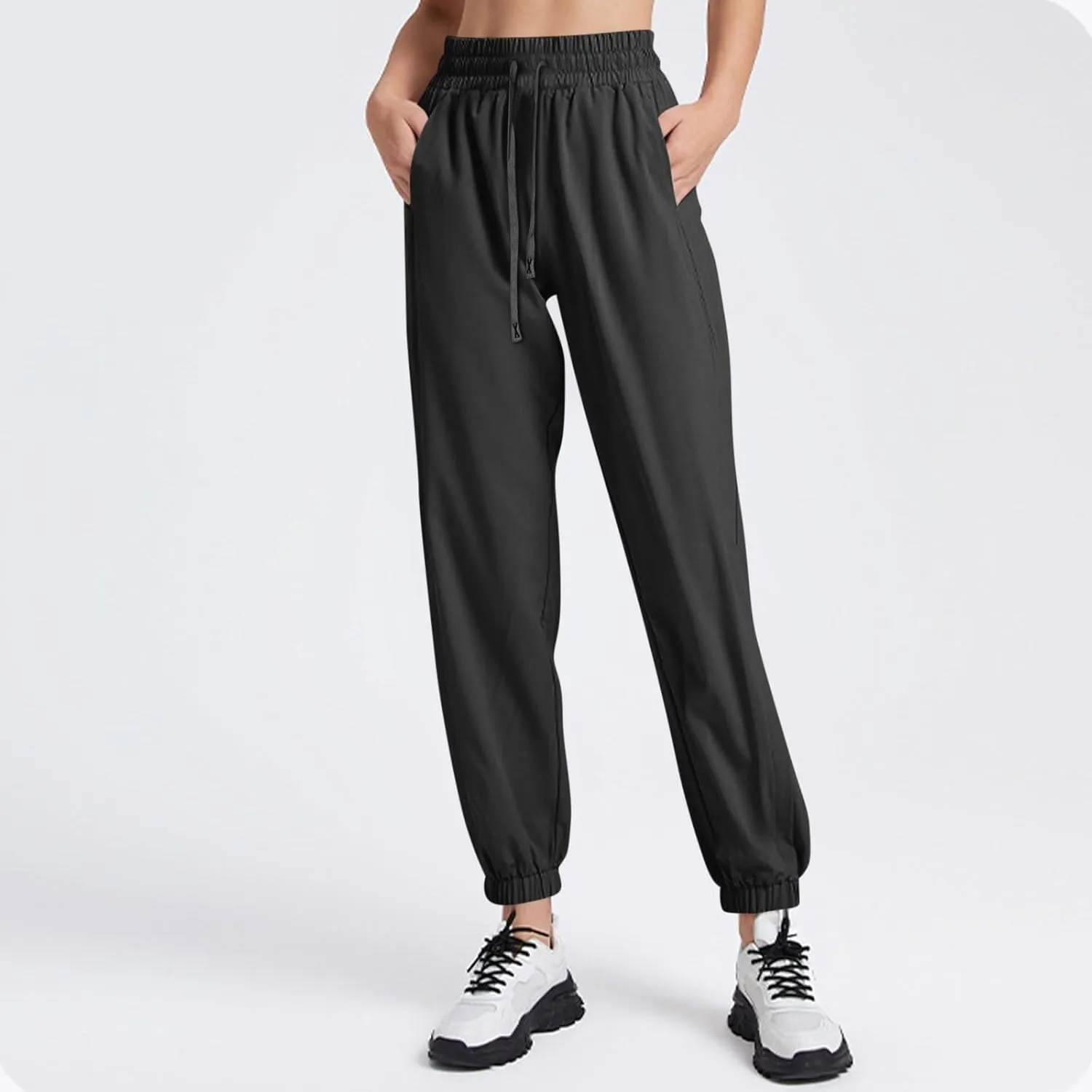 Beeswan Pants for Women Over 50 Ultra Stretch Breathable Casual Pant Quick Dry Elastic Waist Trousers with Pockets