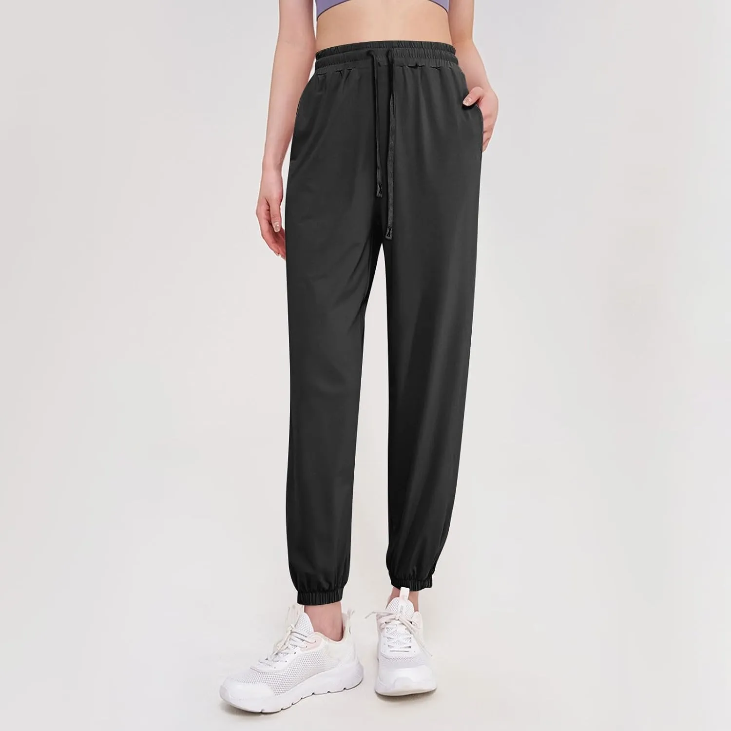 Beeswan Pants for Women Over 50 Ultra Stretch Breathable Casual Pant Quick Dry Elastic Waist Trousers with Pockets