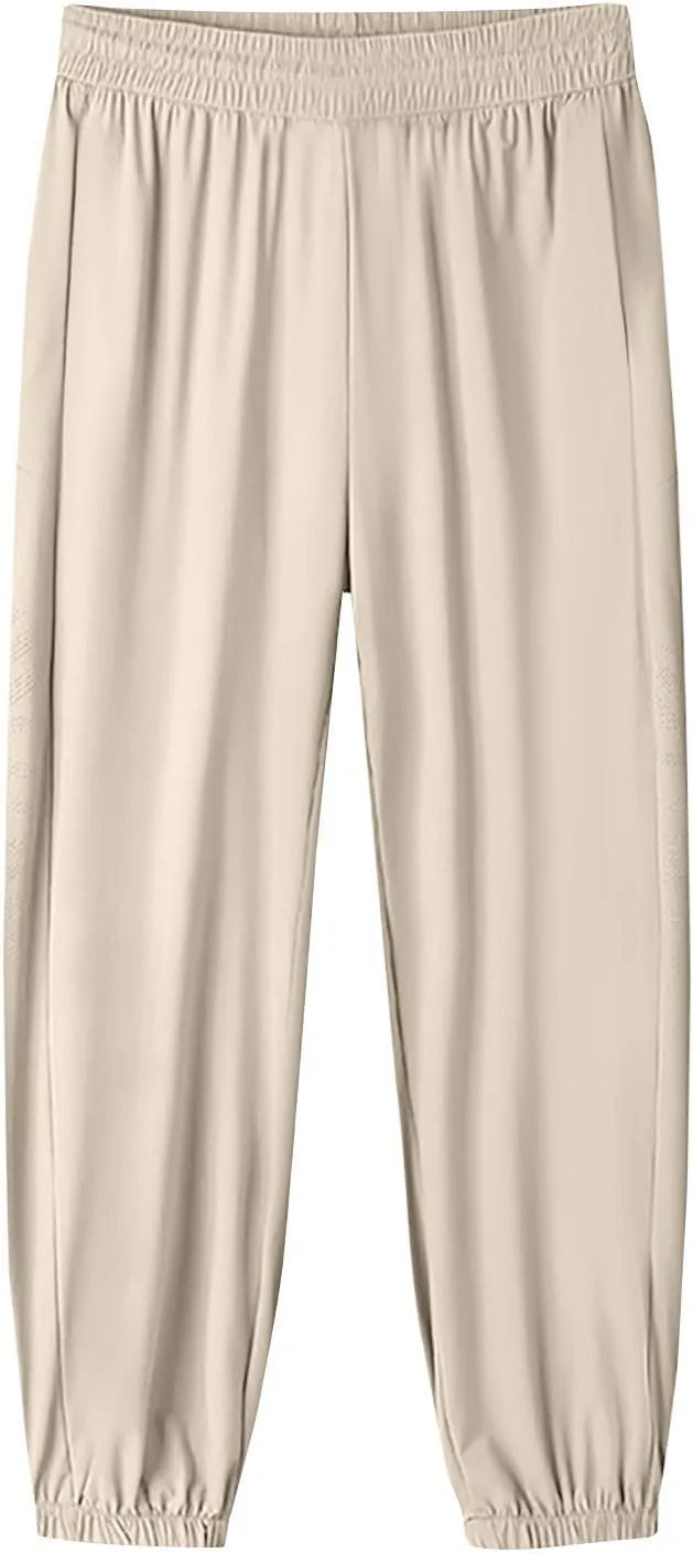 Beeswan Pants for Women Over 50 Ultra Stretch Breathable Casual Pant Quick Dry Elastic Waist Trousers with Pockets