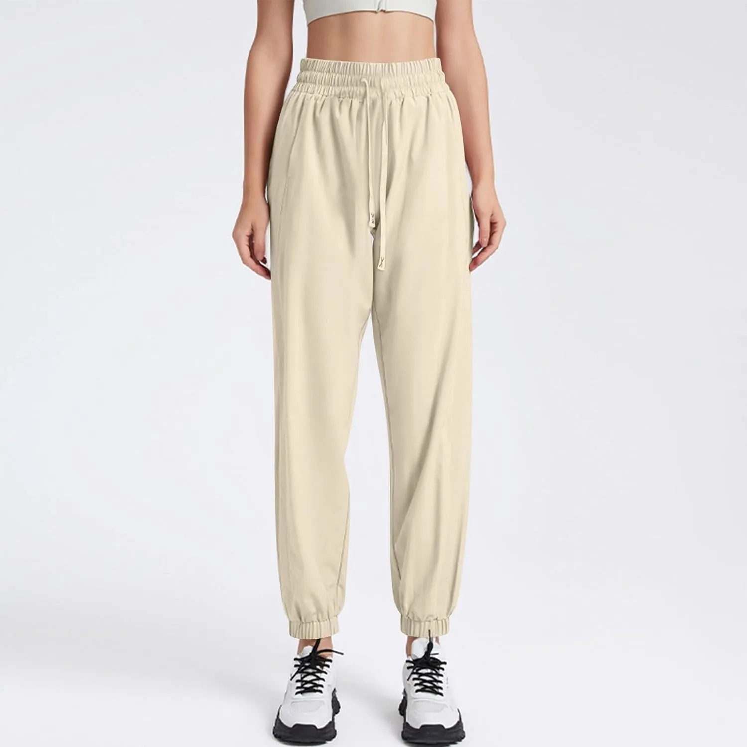 Beeswan Pants for Women Over 50 Ultra Stretch Breathable Casual Pant Quick Dry Elastic Waist Trousers with Pockets