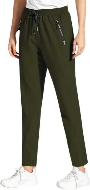 Beeswan Pants for Women Over 50 Ultra Stretch Breathable Casual Pant Quick Dry Elastic Waist Trousers with Pockets