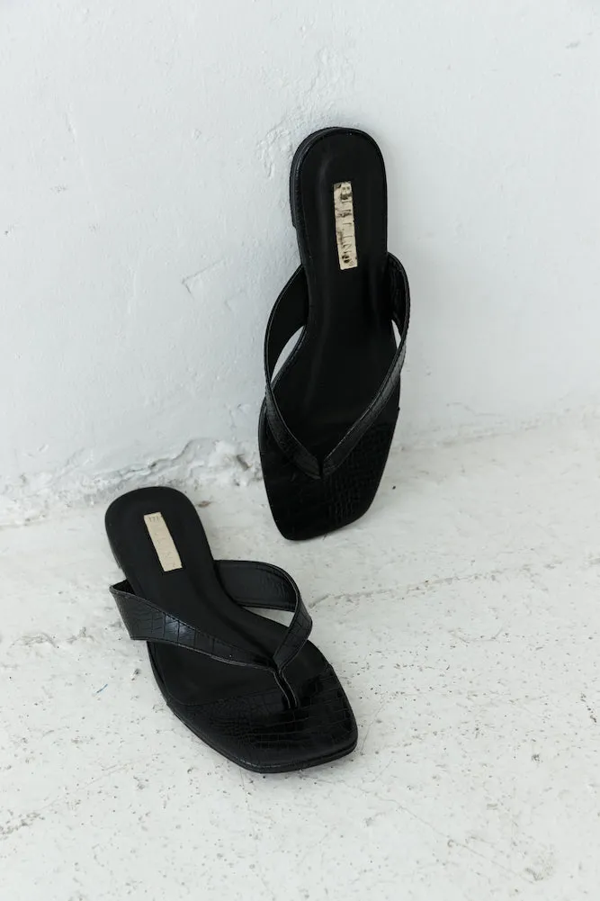 BILLINI Archer Slides Black Croc