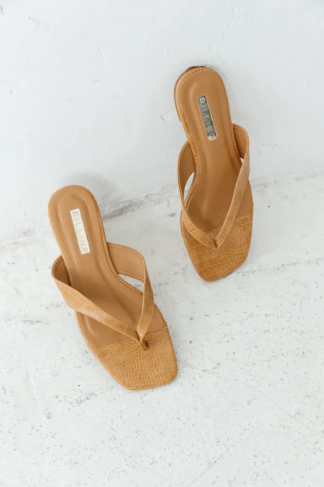 BILLINI Archer Slides Camel Croc