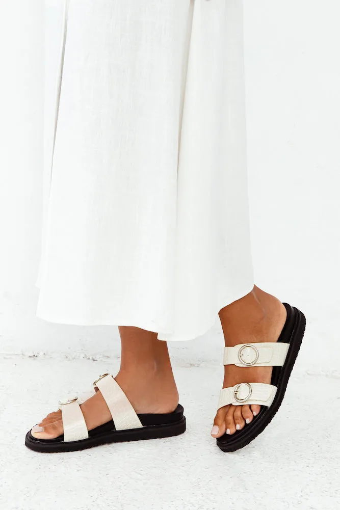 BILLINI Ziba Slides White Clay Croc
