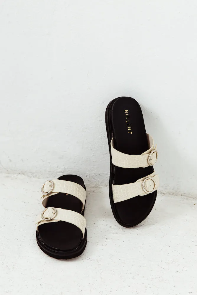 BILLINI Ziba Slides White Clay Croc