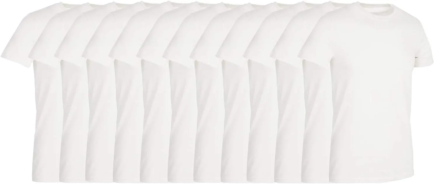 BILLIONHATS 12 Pack Plus Size Men's Cotton T-Shirts Bulk Big & Tall, Premium Fitted, Lightweight Classic Short Sleeve Tees