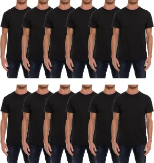BILLIONHATS 12 Pack Plus Size Men's Cotton T-Shirts Bulk Big & Tall, Premium Fitted, Lightweight Classic Short Sleeve Tees