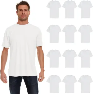 BILLIONHATS 12 Pack Plus Size Men's Cotton T-Shirts Bulk Big & Tall, Premium Fitted, Lightweight Classic Short Sleeve Tees