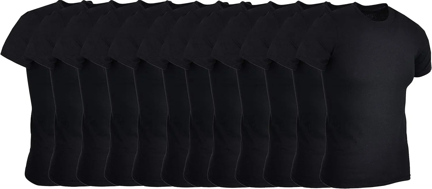 BILLIONHATS 12 Pack Plus Size Men's Cotton T-Shirts Bulk Big & Tall, Premium Fitted, Lightweight Classic Short Sleeve Tees
