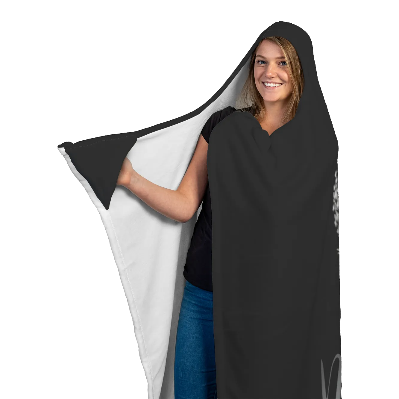 Black Buddha Hooded Blanket