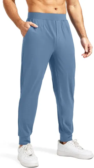 Blouty Men's Joggers Pants with Zipper Pockets Stretch Workout Athletic Sweatpants Gym Golf Joggers for Men Casual Running