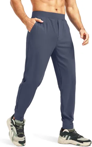 Blouty Men's Joggers Pants with Zipper Pockets Stretch Workout Athletic Sweatpants Gym Golf Joggers for Men Casual Running