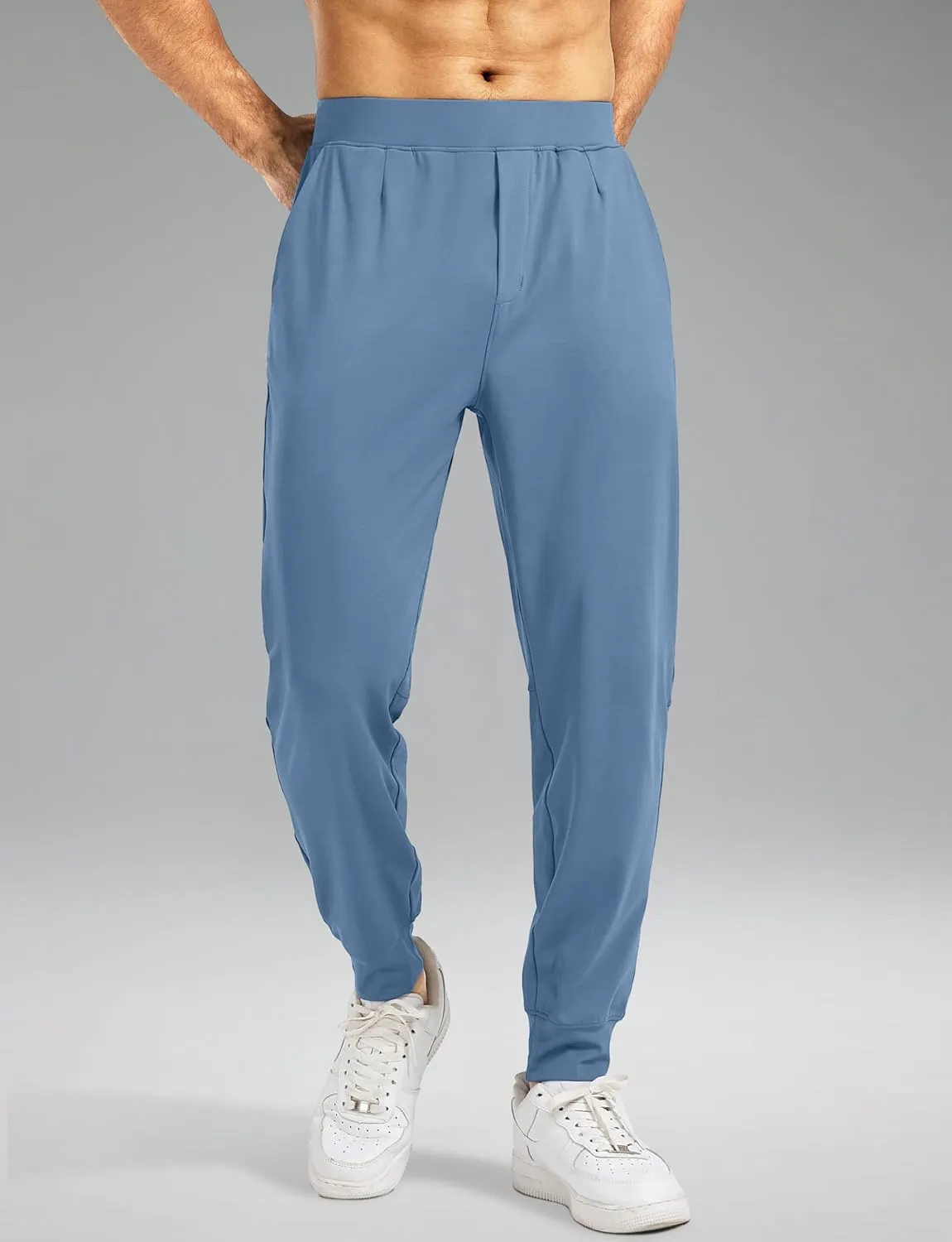 Blouty Men's Joggers Pants with Zipper Pockets Stretch Workout Athletic Sweatpants Gym Golf Joggers for Men Casual Running