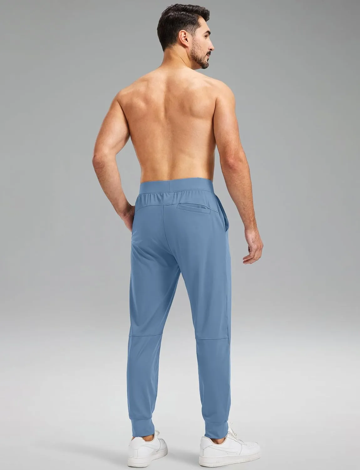 Blouty Men's Joggers Pants with Zipper Pockets Stretch Workout Athletic Sweatpants Gym Golf Joggers for Men Casual Running