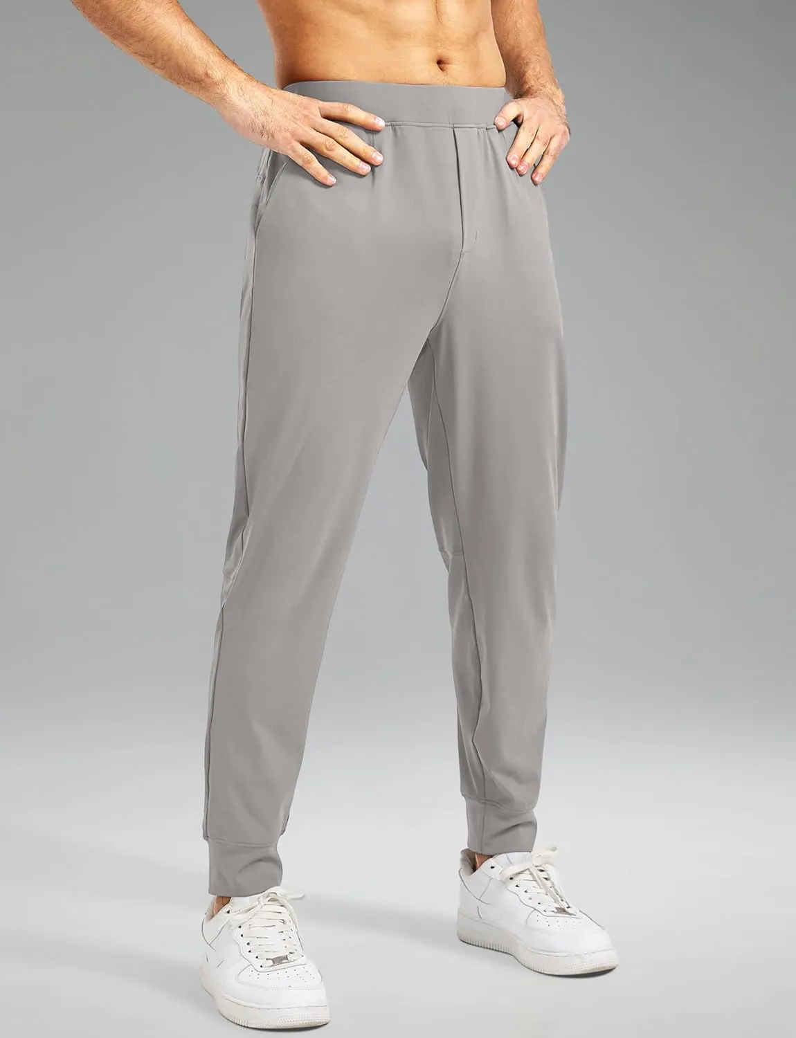Blouty Men's Joggers Pants with Zipper Pockets Stretch Workout Athletic Sweatpants Gym Golf Joggers for Men Casual Running