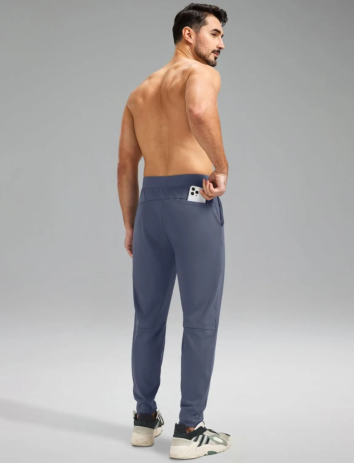 Blouty Men's Joggers Pants with Zipper Pockets Stretch Workout Athletic Sweatpants Gym Golf Joggers for Men Casual Running