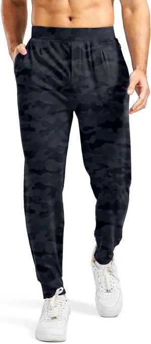 Blouty Men's Joggers Pants with Zipper Pockets Stretch Workout Athletic Sweatpants Gym Golf Joggers for Men Casual Running
