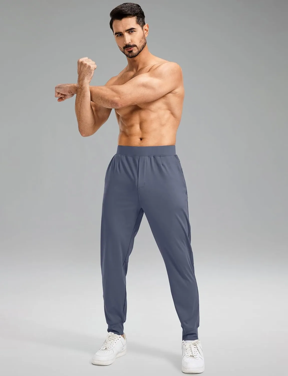 Blouty Men's Joggers Pants with Zipper Pockets Stretch Workout Athletic Sweatpants Gym Golf Joggers for Men Casual Running