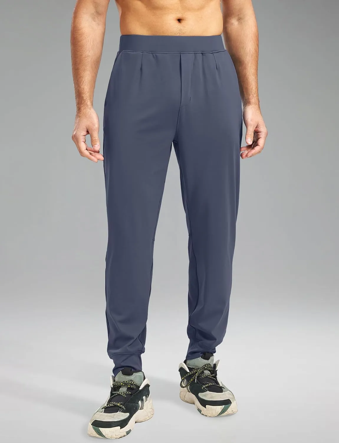 Blouty Men's Joggers Pants with Zipper Pockets Stretch Workout Athletic Sweatpants Gym Golf Joggers for Men Casual Running